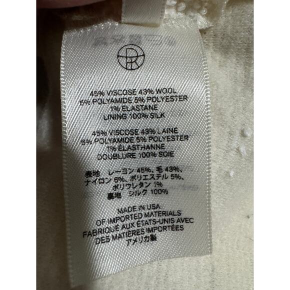 The Row Ivory Bouclé V-Neck Silk-Lined Top | Size Small Quiet Luxury Minimalist - Picture 7 of 8